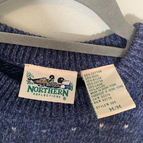 Vintage Northern Reflections cotton wool blend holiday christmas sweater - Picture 5 of 8